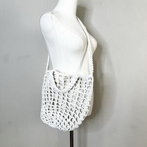 Madewell The Crocheted Shoulder Bag Ivory White AH772 Boho Beach‎ Crossbody
